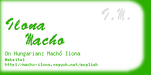 ilona macho business card